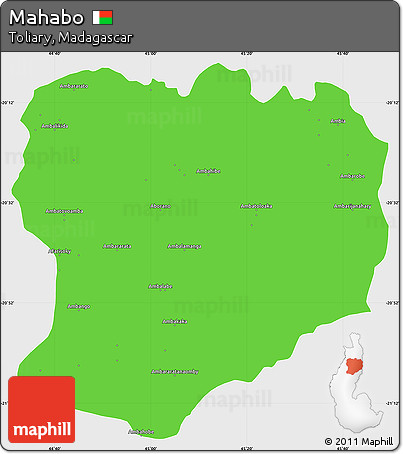 Political Simple Map of Mahabo, single color outside