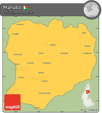 Savanna Style Simple Map of Mahabo, cropped outside
