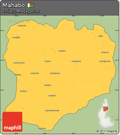 Savanna Style Simple Map of Mahabo, cropped outside