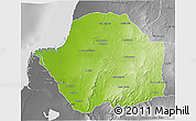 Physical 3D Map of Manja, desaturated