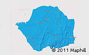 Political 3D Map of Manja, cropped outside