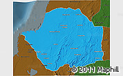 Political 3D Map of Manja, darken