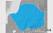 Political 3D Map of Manja, desaturated