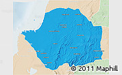 Political 3D Map of Manja, lighten