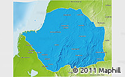 Political 3D Map of Manja, physical outside