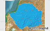 Political 3D Map of Manja, satellite outside