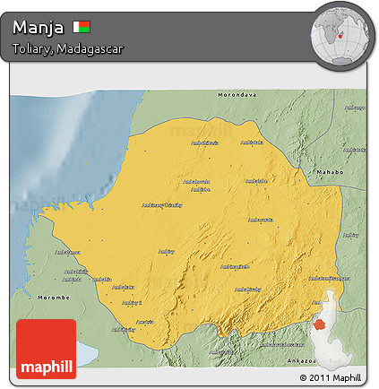 Savanna Style 3D Map of Manja