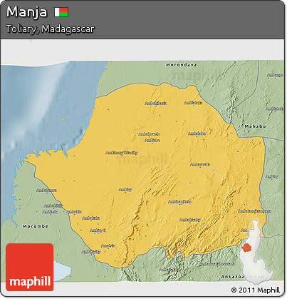 Savanna Style 3D Map of Manja