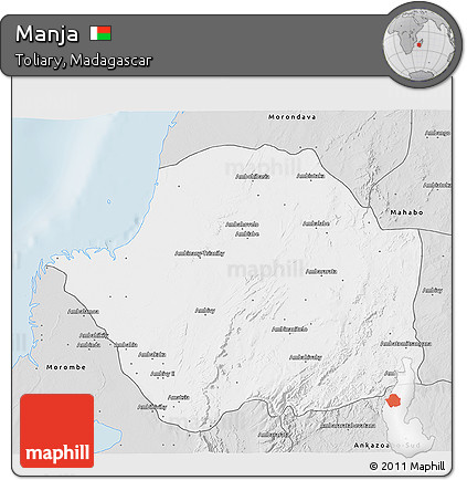 Silver Style 3D Map of Manja