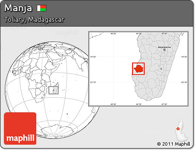 Blank Location Map of Manja, highlighted country