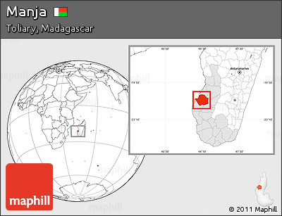 Blank Location Map of Manja, highlighted parent region