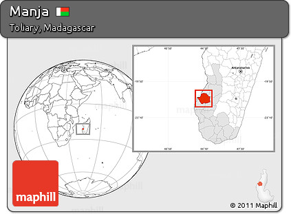Blank Location Map of Manja, highlighted parent region