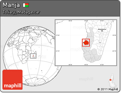Blank Location Map of Manja, highlighted parent region