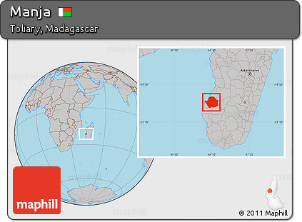 Gray Location Map of Manja
