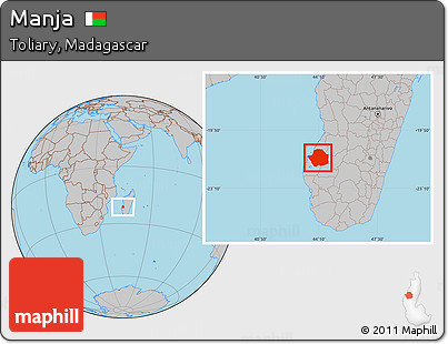 Gray Location Map of Manja