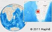 Shaded Relief Location Map of Manja, highlighted country