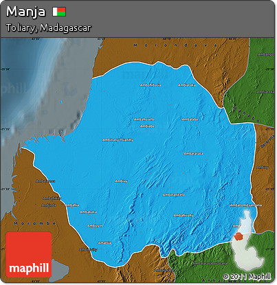 Political Map of Manja, darken