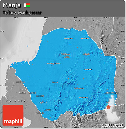 Political Map of Manja, desaturated