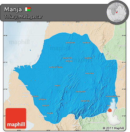 Political Map of Manja, lighten