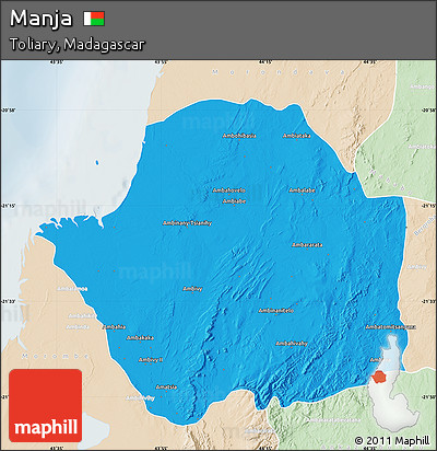 Political Map of Manja, lighten