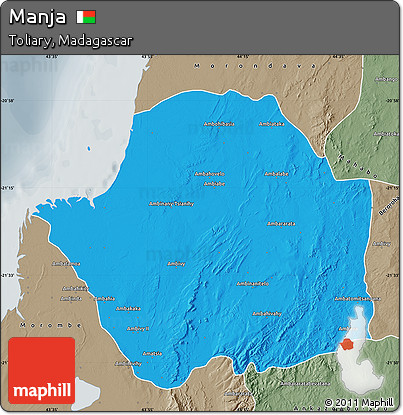 Political Map of Manja, semi-desaturated
