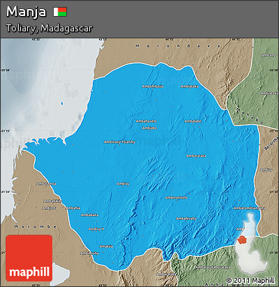 Political Map of Manja, semi-desaturated