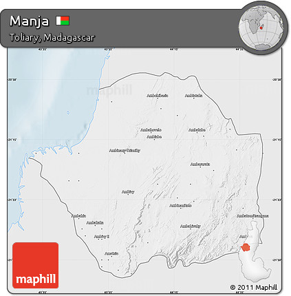 Silver Style Map of Manja, single color outside