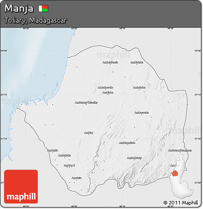 Silver Style Map of Manja, single color outside