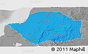 Political Panoramic Map of Manja, desaturated