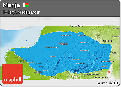 Political Panoramic Map of Manja, physical outside