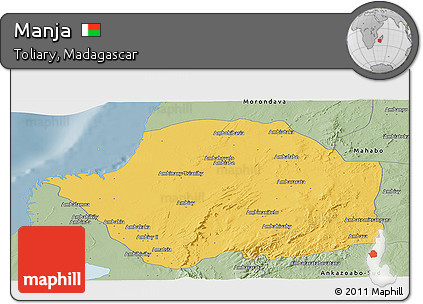 Savanna Style Panoramic Map of Manja