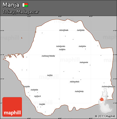 Gray Simple Map of Manja, cropped outside