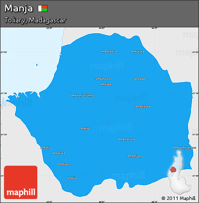 Political Simple Map of Manja, single color outside