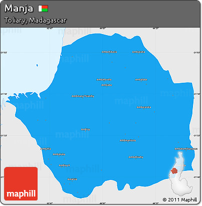 Political Simple Map of Manja, single color outside