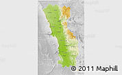 Physical 3D Map of Miandrivazo, lighten, desaturated