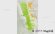 Physical 3D Map of Miandrivazo, lighten, semi-desaturated