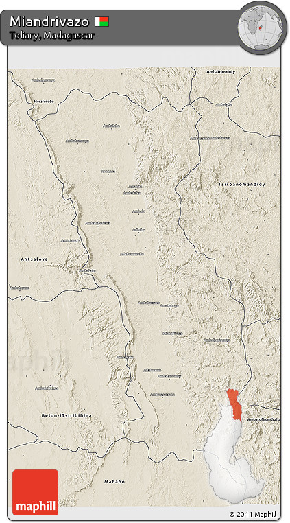 Shaded Relief 3D Map of Miandrivazo