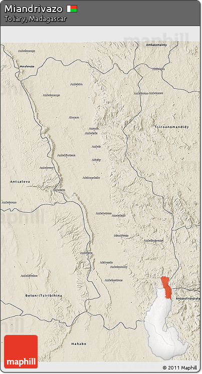 Shaded Relief 3D Map of Miandrivazo