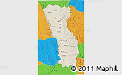 Shaded Relief 3D Map of Miandrivazo, political outside