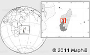 Blank Location Map of Miandrivazo, highlighted country, highlighted parent region, within the entire country