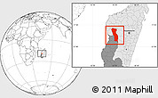 Blank Location Map of Miandrivazo, highlighted country, highlighted parent region