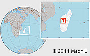 Gray Location Map of Miandrivazo, highlighted country, within the entire country