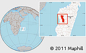 Gray Location Map of Miandrivazo, highlighted country