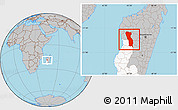 Gray Location Map of Miandrivazo, highlighted parent region