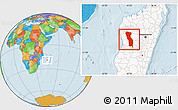 Political Location Map of Miandrivazo, highlighted country