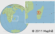 Savanna Style Location Map of Miandrivazo, within the entire country