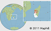 Savanna Style Location Map of Miandrivazo, highlighted parent region, within the entire country
