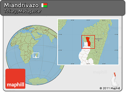 Savanna Style Location Map of Miandrivazo, highlighted parent region