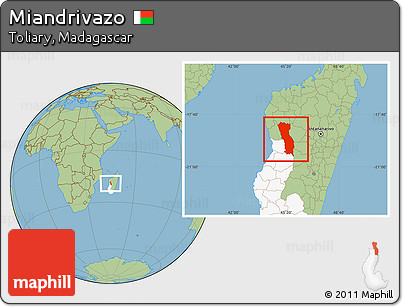 Savanna Style Location Map of Miandrivazo, highlighted parent region