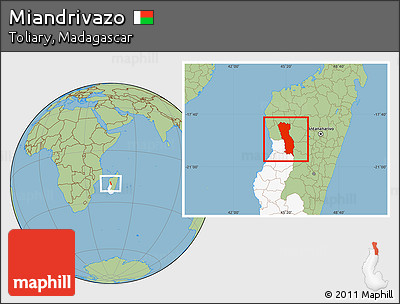 Savanna Style Location Map of Miandrivazo, highlighted parent region